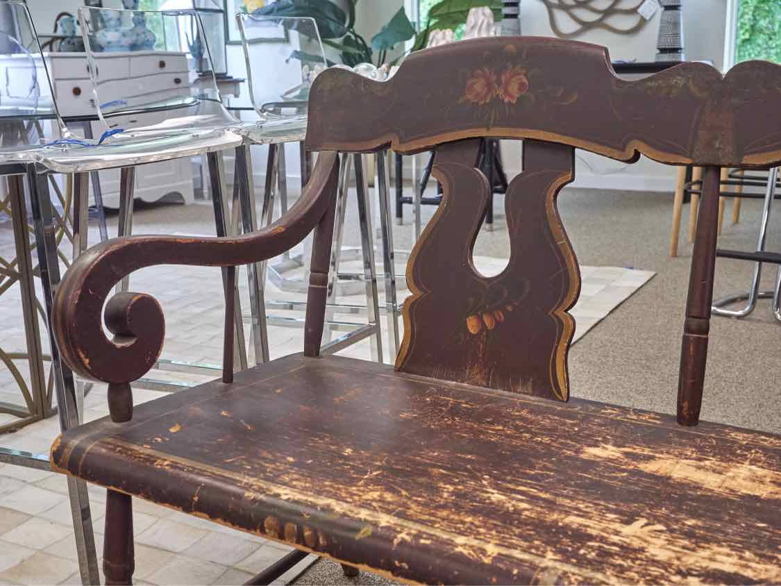 Black Rustic Antique Bench