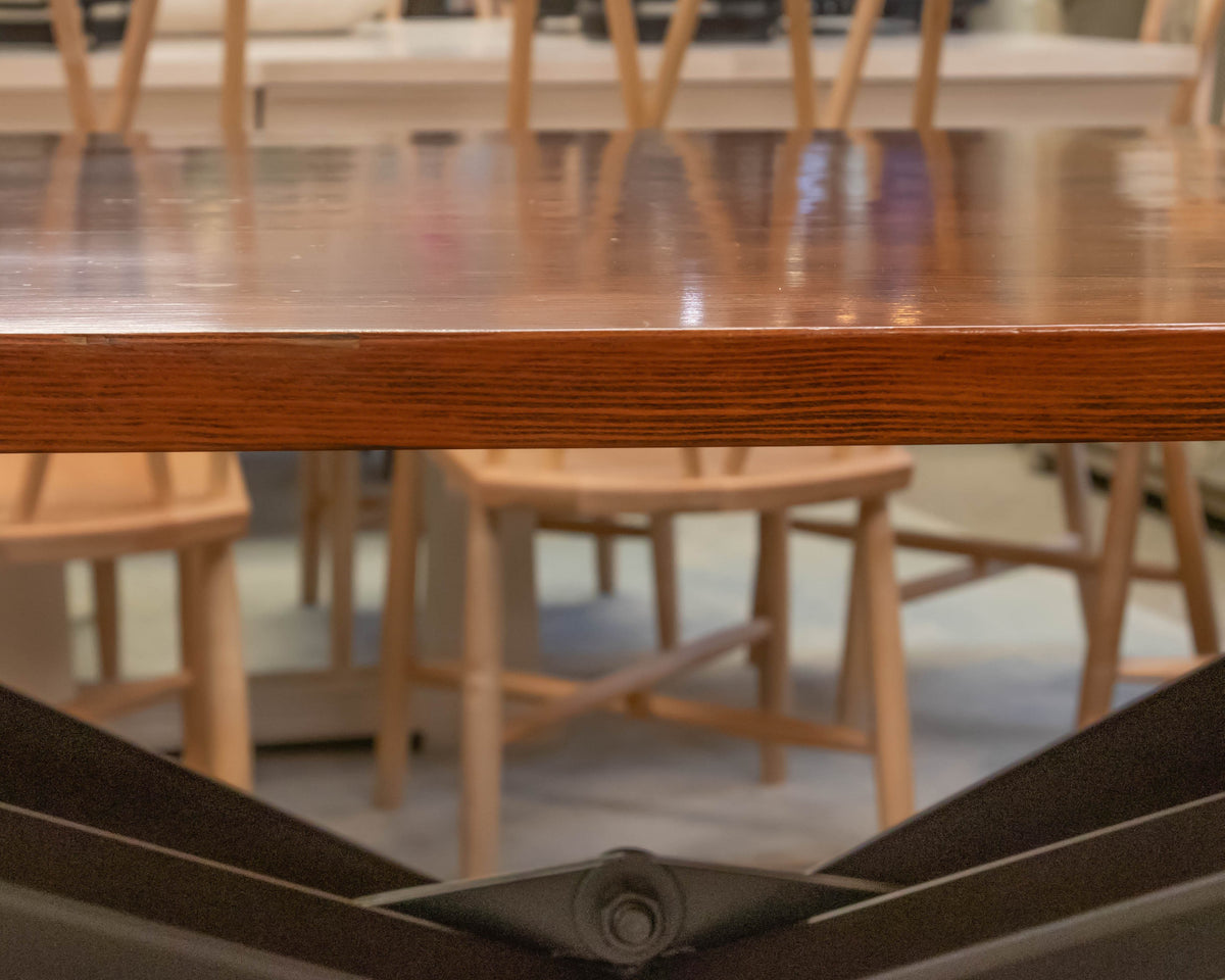 Ash Modern Dining Table with Steel Base