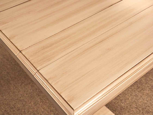 Plank Top Cream Finish Dining Table