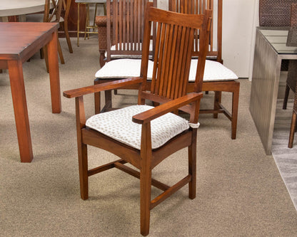 Circle Furniture Vertical Slat-Back Set of 8 Dining Chairs In Jacobean Finish