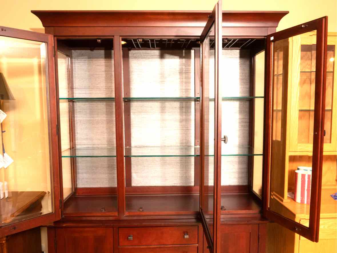 Kincaid  2-Piece Solid Cherry China Hutch with 3 Glass Doors & 4 Drawers