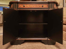 Black Finish With Stencil Accents 3 Drawer & 4 Door  Sideboard