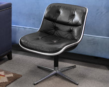 Charles Pollack for Knoll Leather Black Swivel Office Chair