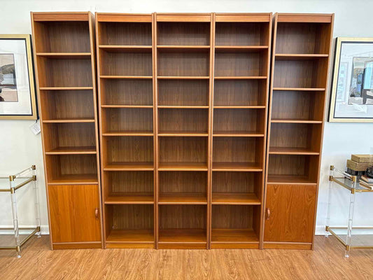 Set of Five Teak Finish Bookcases