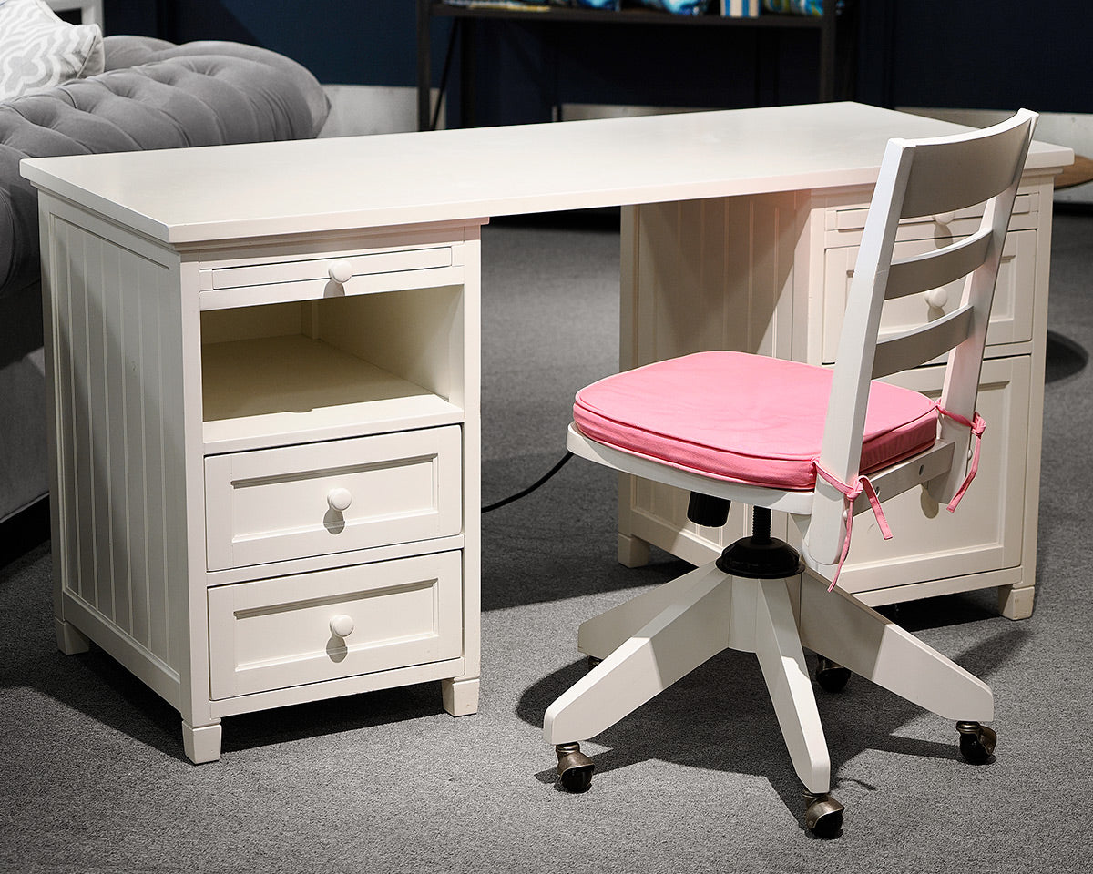 Pottery Barn White Beadboard Modular Desk and Chair