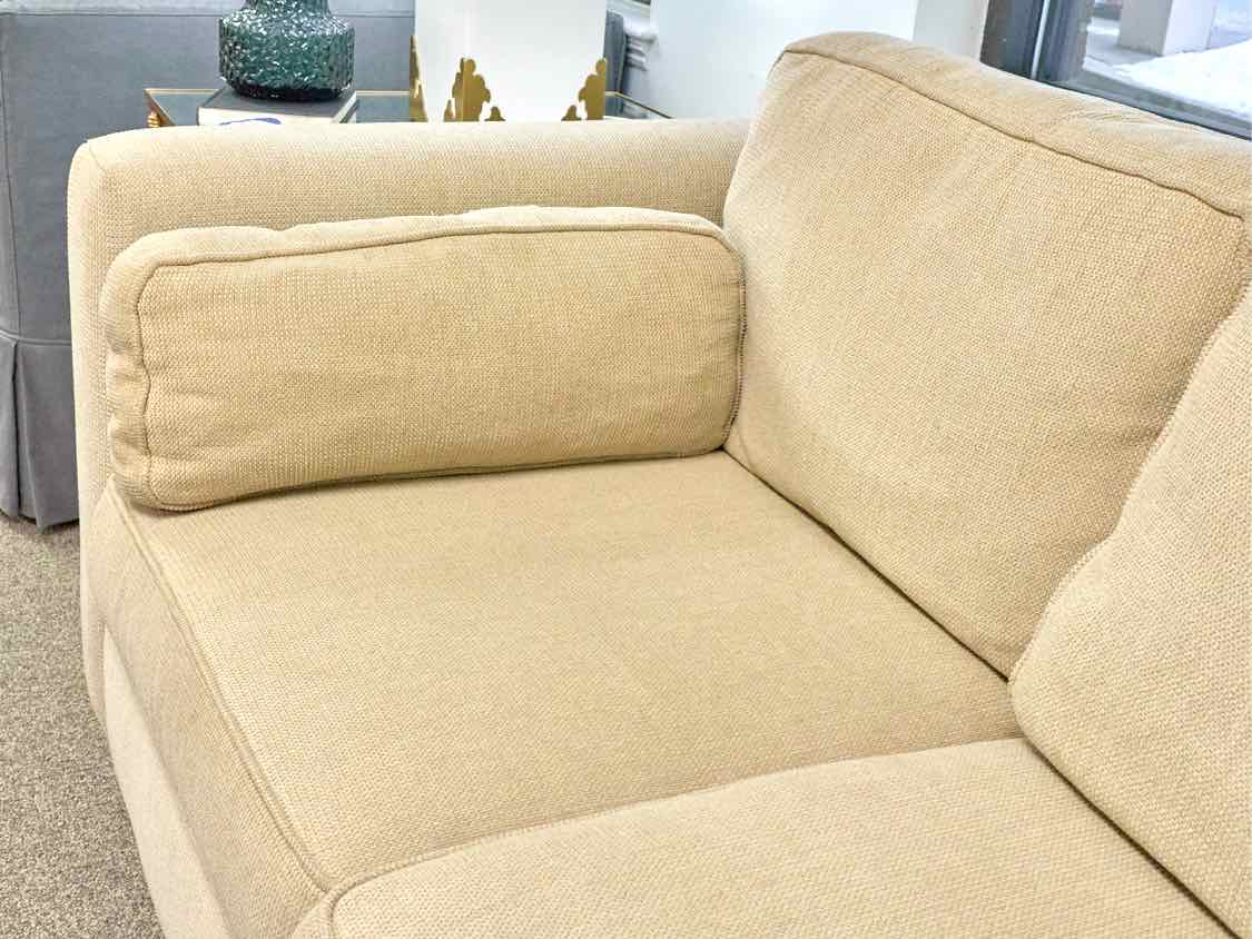 Crate & Barrel 87" Track Arm 3-Cushion Sofa in Wheat Chenille