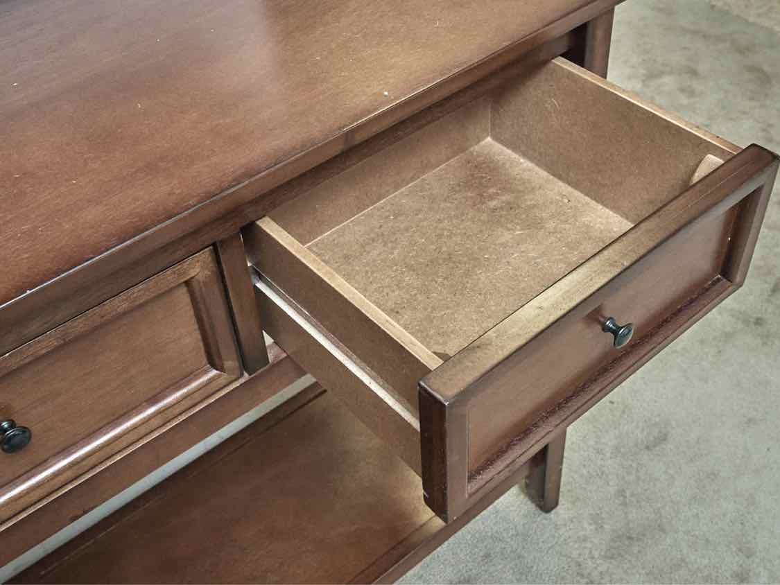 Pier 1 Imports Cherry 3 Drawer & Lower Shelf  Sofa Table/ Console