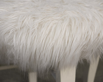 PB Teen Glam Furry White Stool