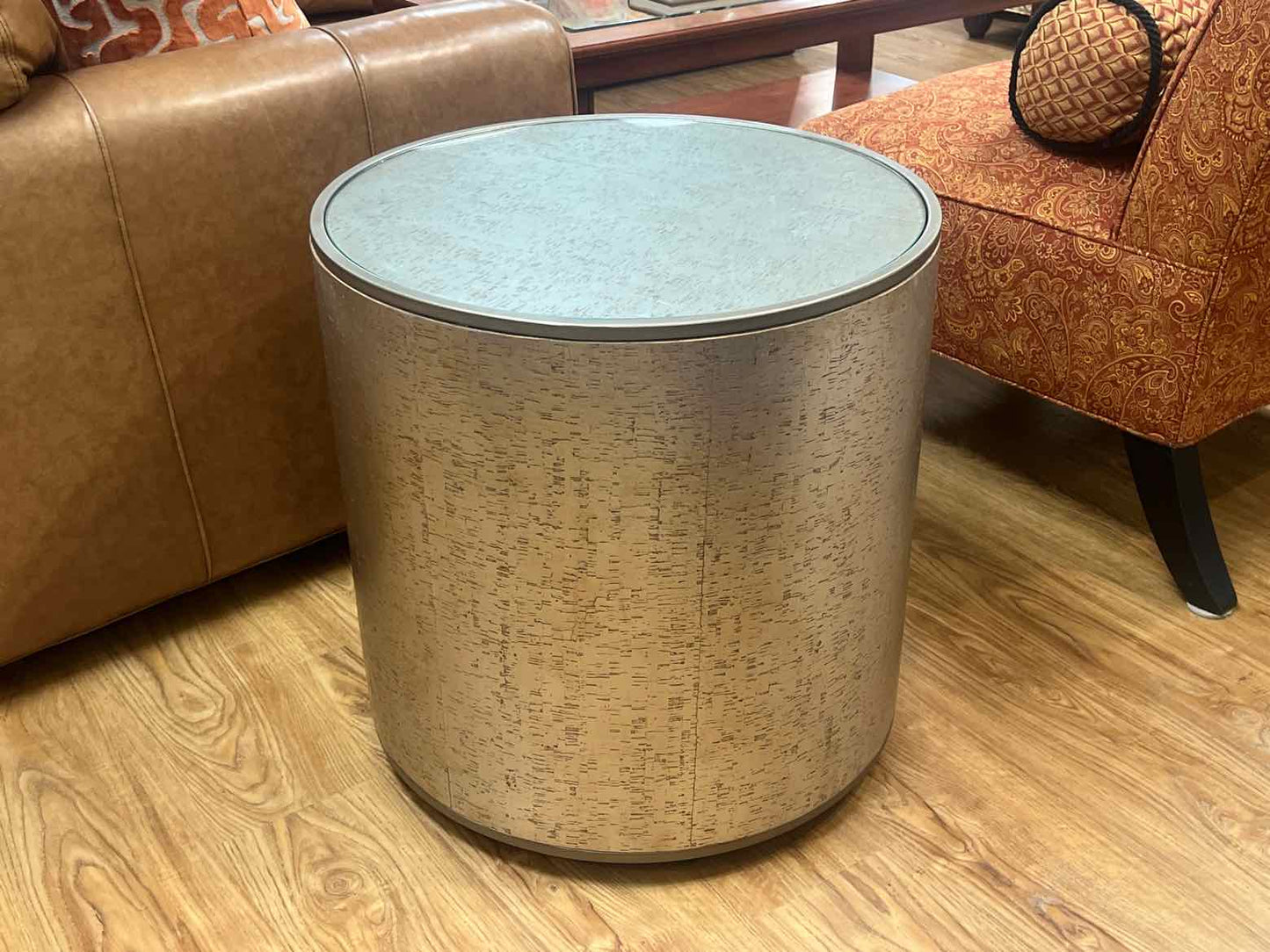 Sherrill Furniture Cork Drum Accent Table