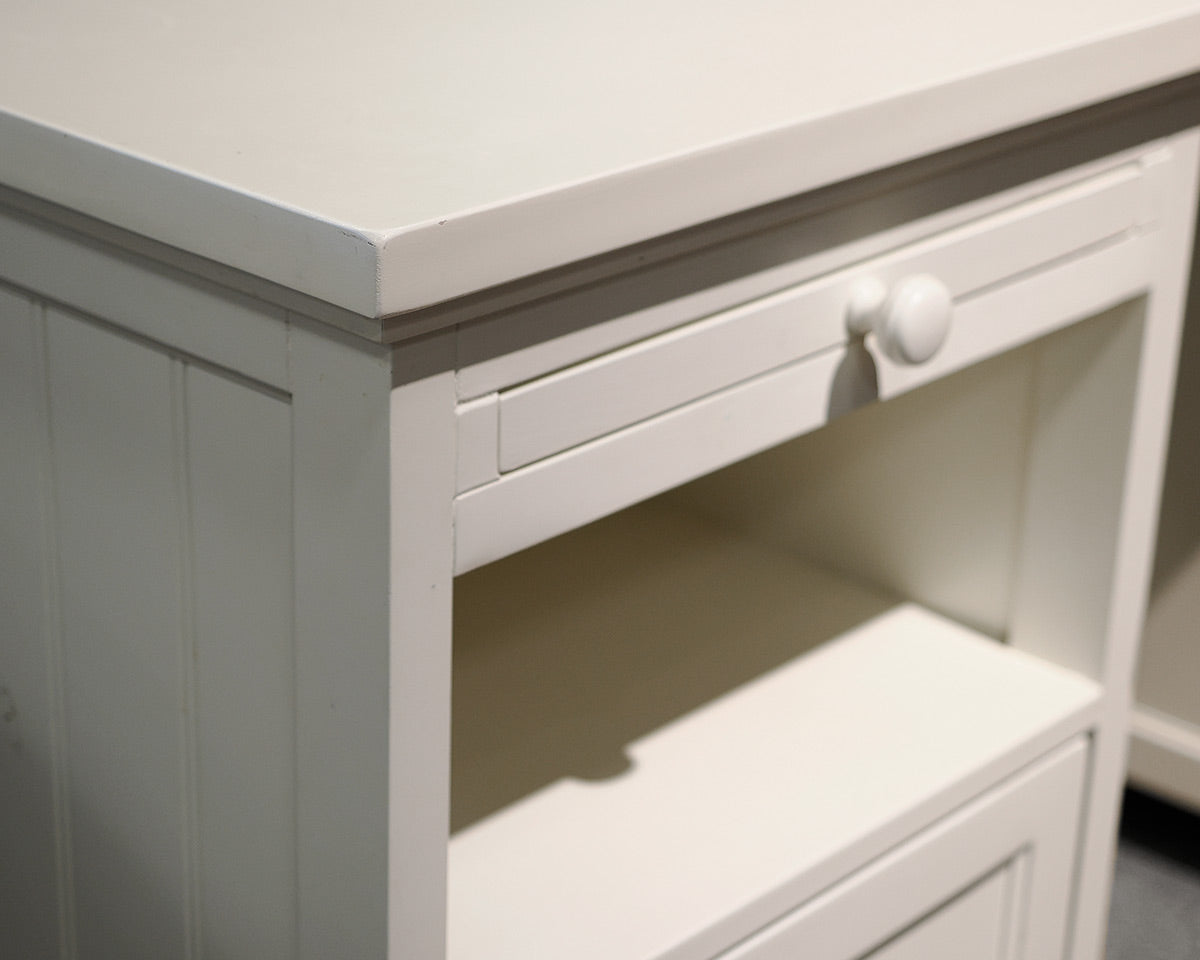Pottery Barn White Beadboard Modular Desk and Chair