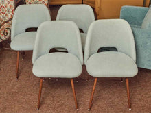Set Of  4 'Robin Egg Blue' Upholstered Dining Chairs