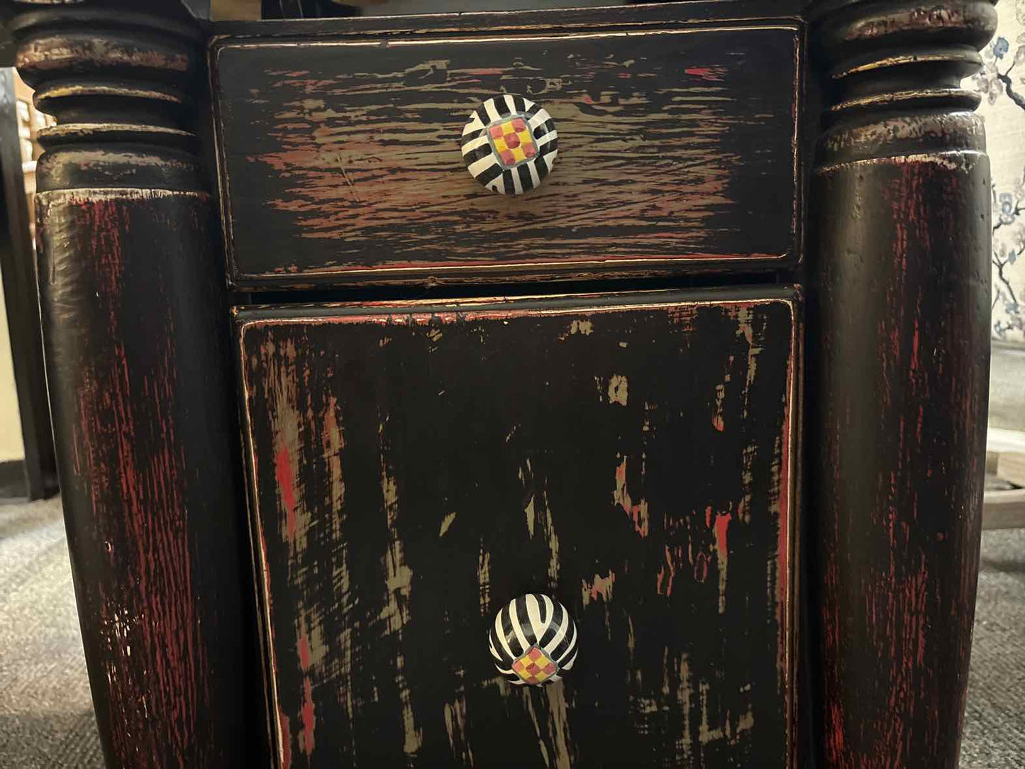 Weathered Black Kidney Desk