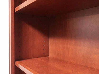 Cherry 5 Shelf 2 Door Bookcase