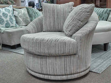 Pair of Raymoor & Flanigan Sofia Swivel Chairs in Loft Stripe