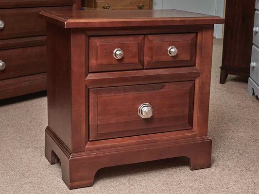 Pair Of Vaughan Bassett Cherry Finish 2 Drawer Nightstands