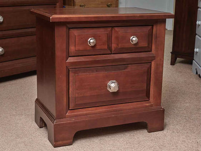 Pair Of Vaughan Bassett Cherry Finish 2 Drawer Nightstands
