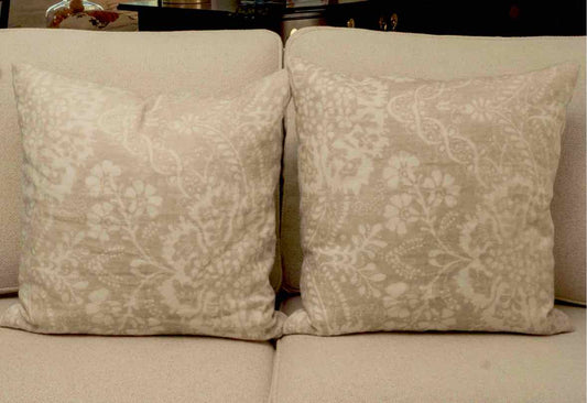 Pair Of Pottery Barn  Flax Moroccan  Inspired Pattern Accent Pillows