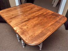 Maple Top Gateleg Dining Table with Custom White Finish Legs