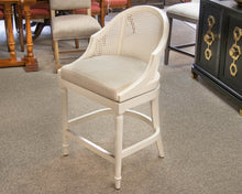 Set of 4 Frontgate 'Paola' Ecru Swivel Cain Counter Stools