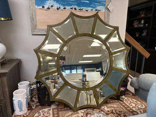 Sun Mirror in Brass Frame