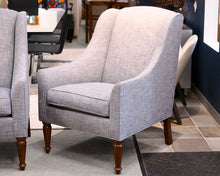 Pair of Blue Green and Creme Wing Chairs