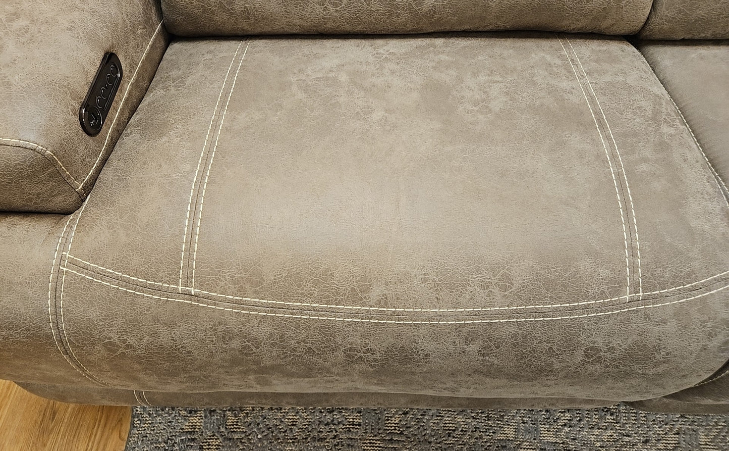 Light Brown Leather Power Reclining Sofa