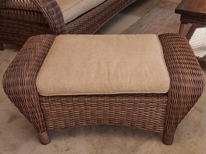Set of Hampton Bay 'Beacon Park' 3 Season Wicker ,Sofa,Pair of Chairs & Ottoman