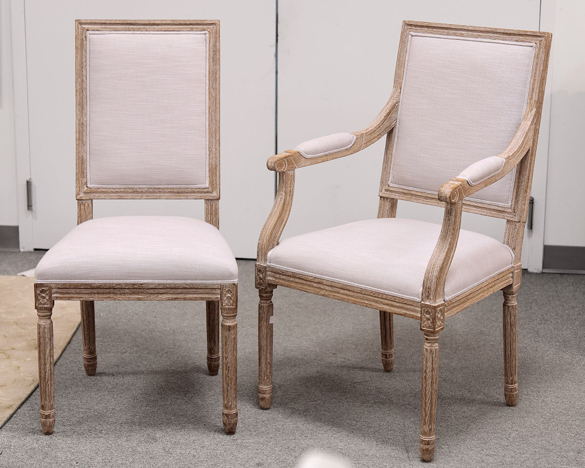 Set of 8 Restoration Hardware Vintage French Square Back Dining Chairs