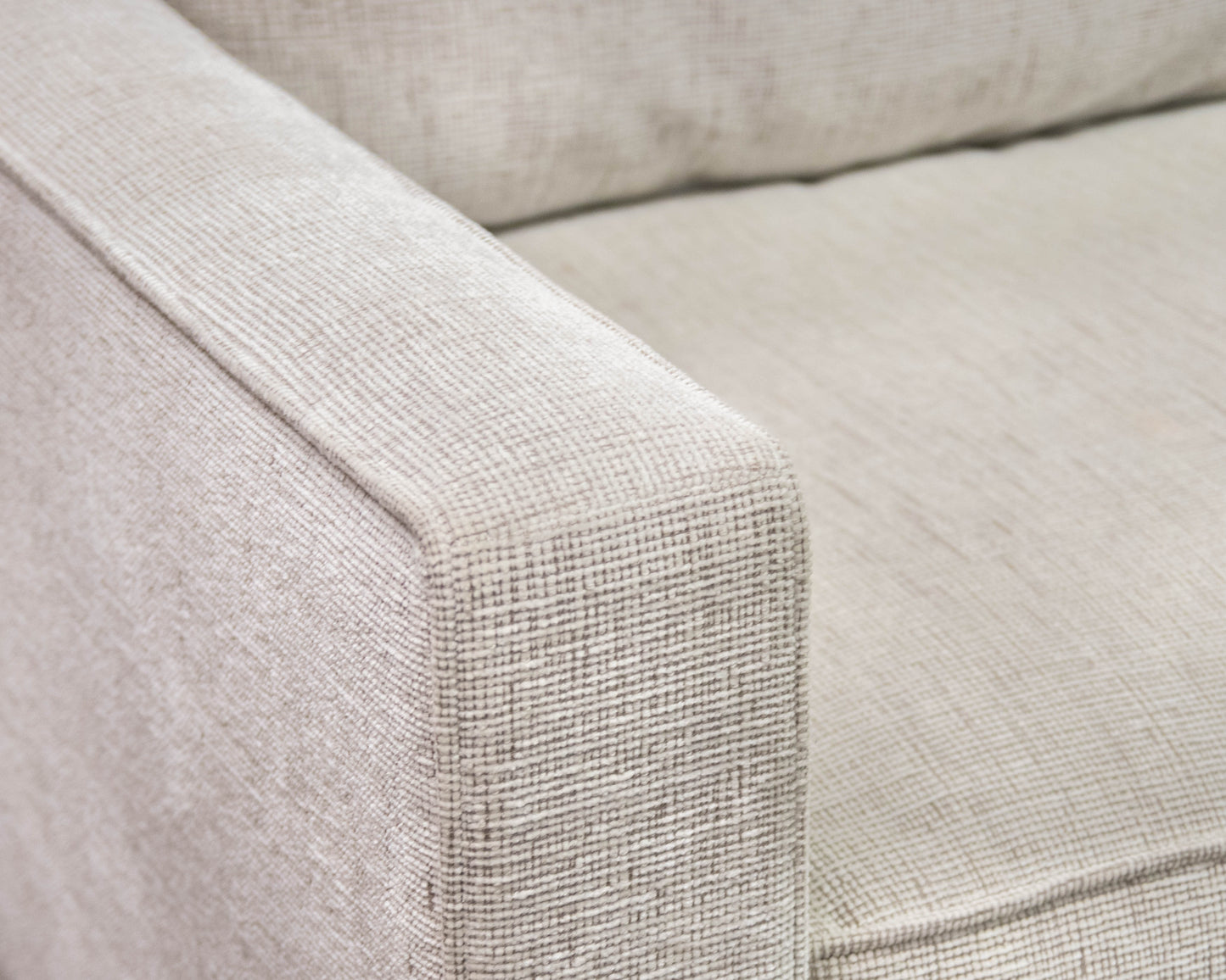 Custom Wood Base Seven Cushion Sectional