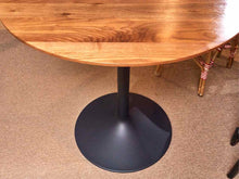 Room & Board 'Aria' Solid Walnut Round  Pub Height Table Graphite Steel Base