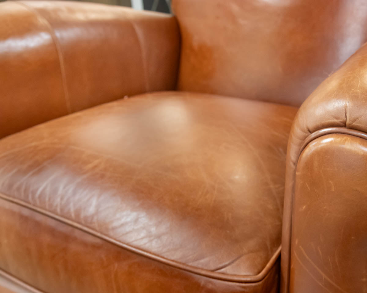 Ethan Allen 'Paloma' Chestnut Leather Recliner