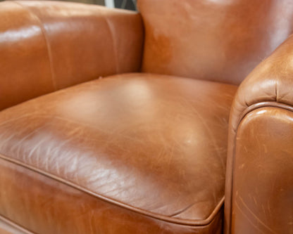 Ethan Allen 'Paloma' Chestnut Leather Recliner