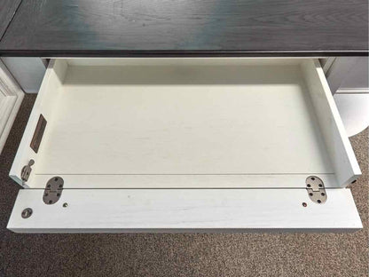 Liberty Furniture Allison Park L Shaped Desk w/Charcoal Top & White Base