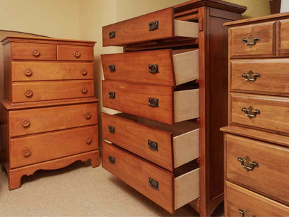 Cherry Mission Style 5 Drawer Chest