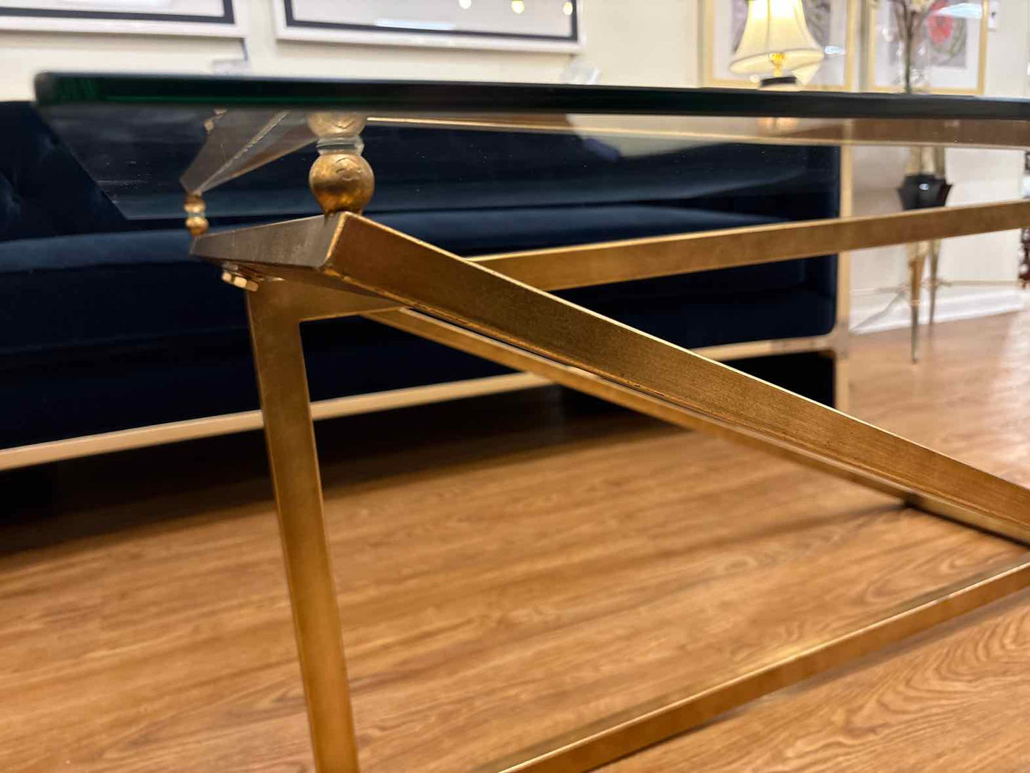 Contemporary Glass Top Cocktail Table