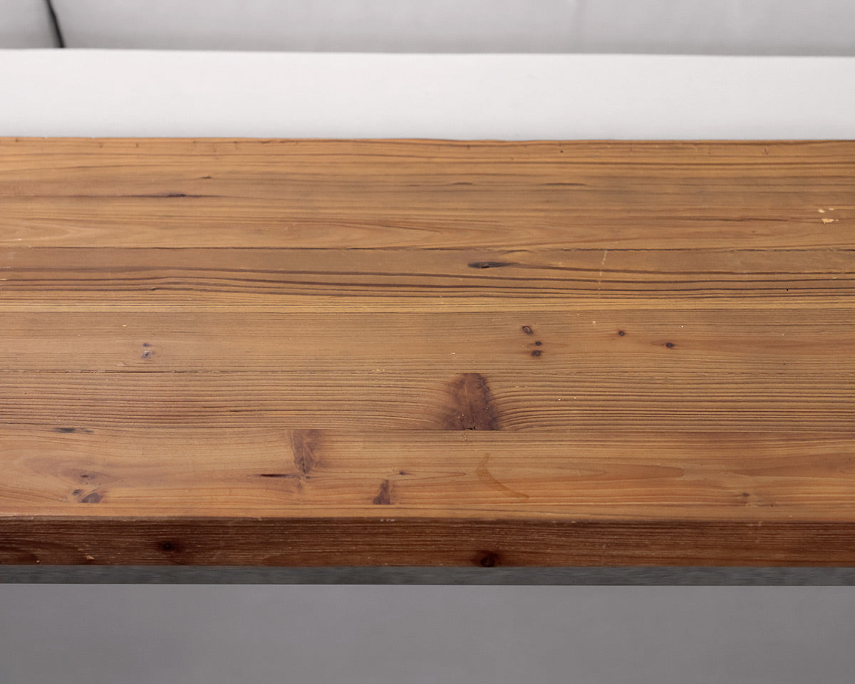Reclaimed Wood Console with Chrome Base