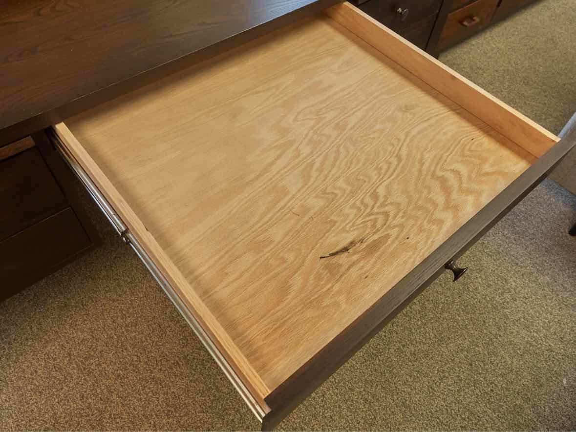 Gat Creek "Atticus" Ash Desk in Classic Stout Finish with 5 Drawers