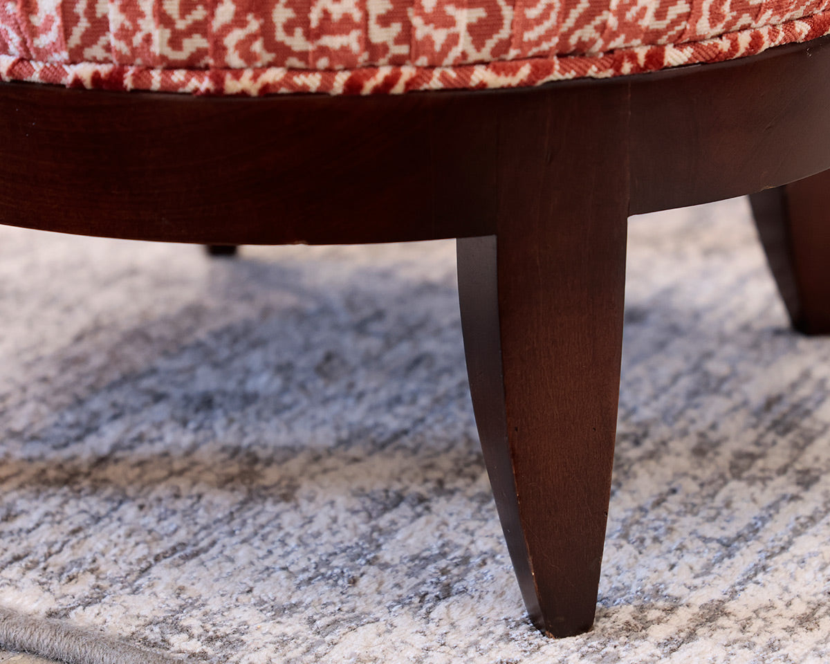 Custom Upholstered Hickory Chair Ottoman