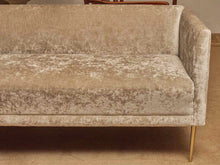 Performance Velvet Silver Gray Tight Back Chrome Legs Sofa