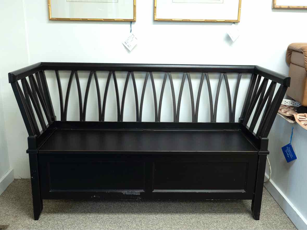 Highback Triangle Slatted Bench W/ Storage