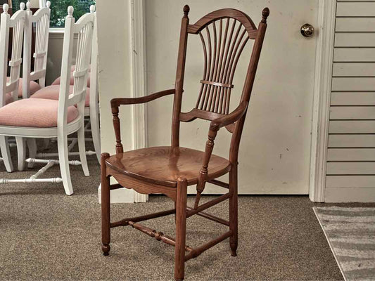 Set of 6 Oak Rice Back Dining Chairs
