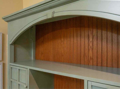 Sage Green Finish 4 Door 2 Drawer & Bead board   Hutch Cabinet
