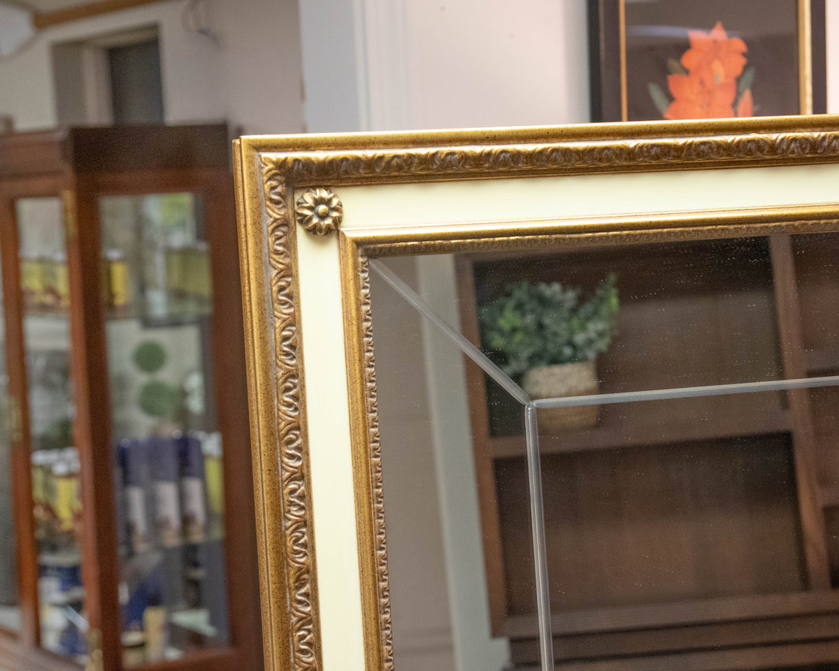 French NeoclassicL Cream & Gold Framed Mirror