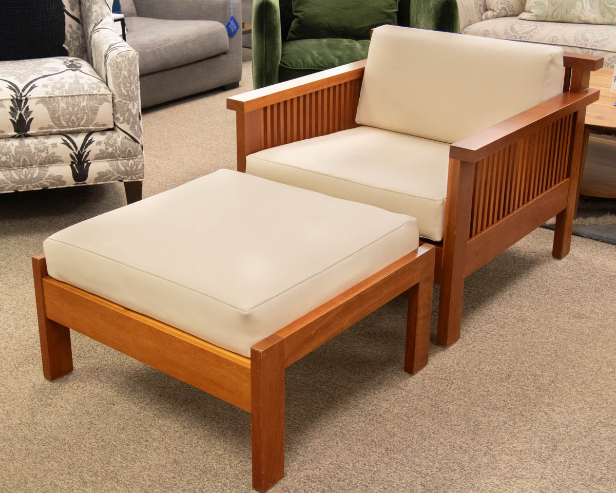 Charles Webb 'Richardson' Cherry Lounge Chair & Ottoman
