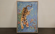 'Tiger' Exotic Cat Wall Decor in Silver Frame