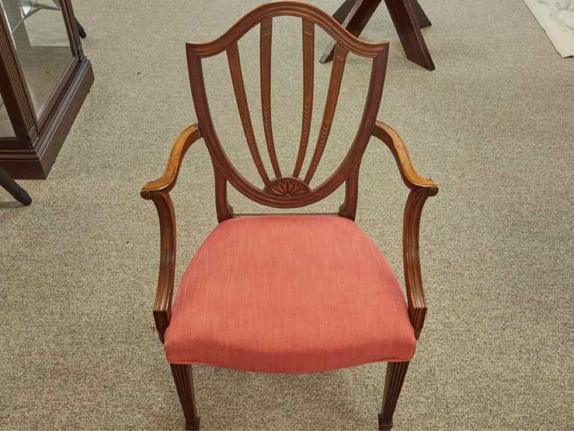 Pair of Baker Cherry Shield Back Dining Chairs