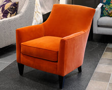 Pair of Crate & Barrel Burnt Orange Velvet Accent Chairs