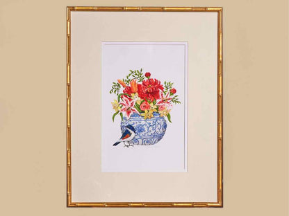 'Blue And White I' Framed Print 1/2