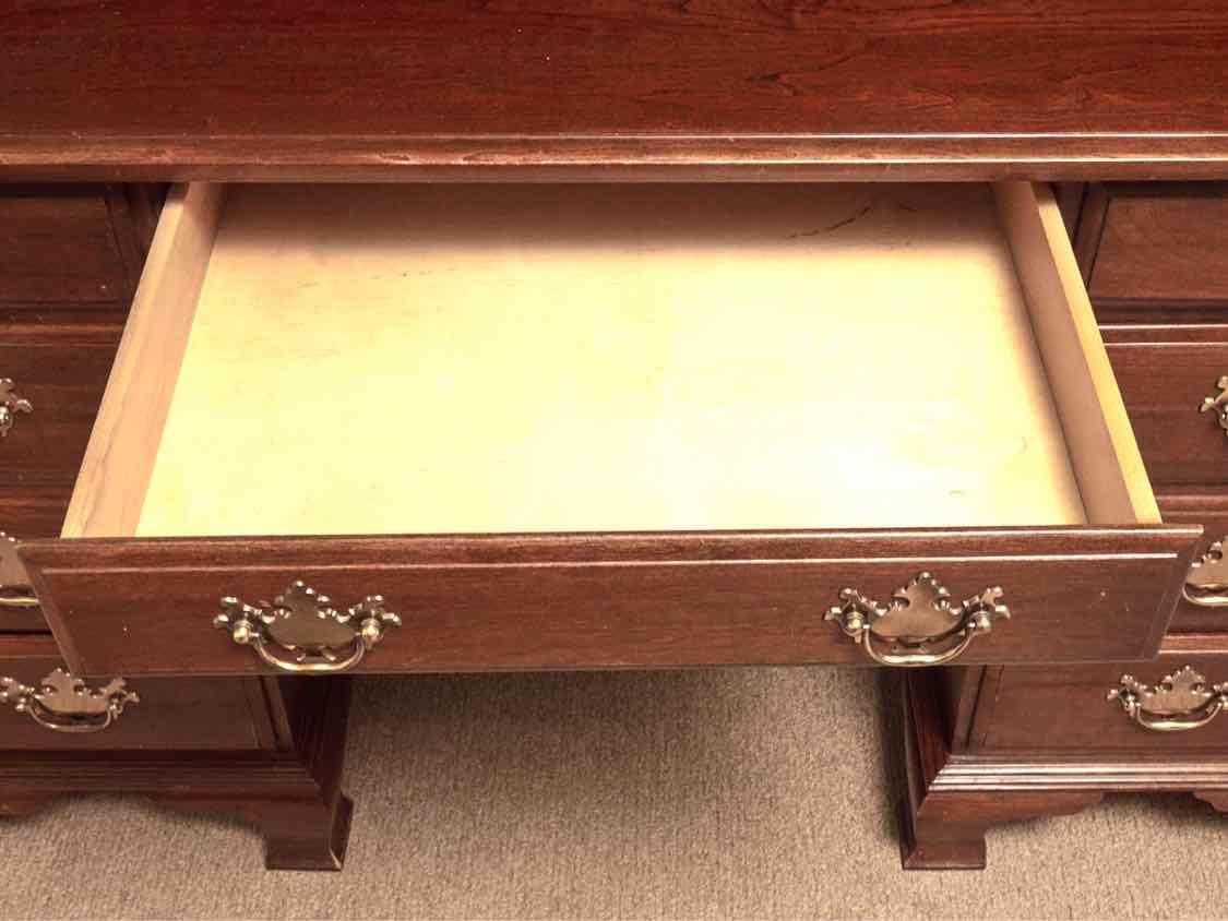 Mahogany 7 Drawer Brass Handles  Desk
