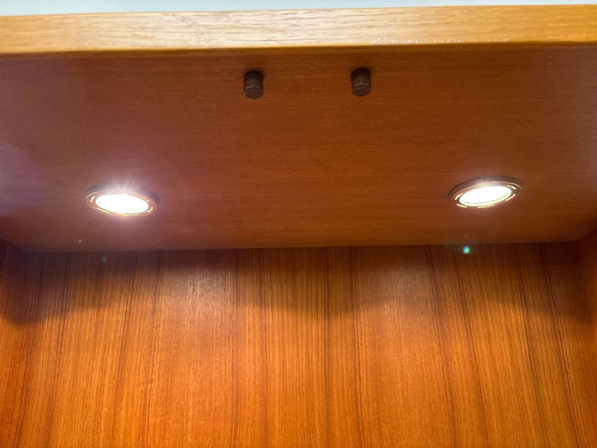 Lighted Teak Display Cabinet